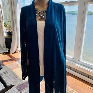 Chico’s Traveler Royal Blue Cardigan SZ 2 Washable